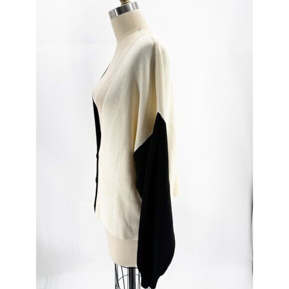 Color Block V-Neck Knit Cardigan Sweater by diarte . M - Picture 7 of 11